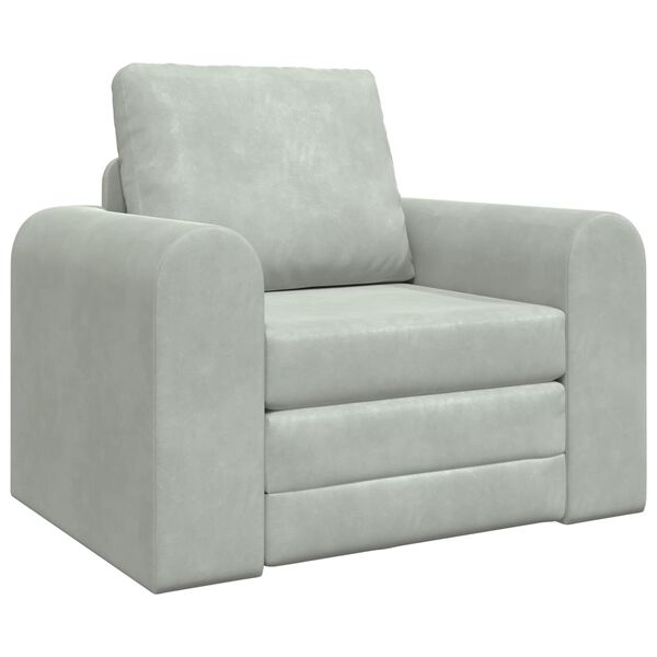 vidaXL Sammenleggbar Sofa seng Lysegr&aring; 98 x 71 x 83 cm Fl&oslash;yel