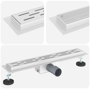 vidaXL Dusjavl&oslash;p med Linje Design s&oslash;lv 50 cm Rustfritt St&aring;l 304