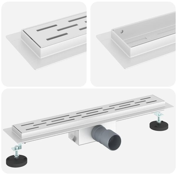 vidaXL Dusjavl&oslash;p med Linje Design s&oslash;lv 50 cm Rustfritt St&aring;l 304