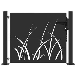 vidaXL Hageport 110 x 105 cm Pulverlakkert st&aring;l Svart L&aring;sbar