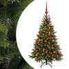 vidaXL Kunstig juletre med julekuler 150 cm 150 LED-lys Varmhvit