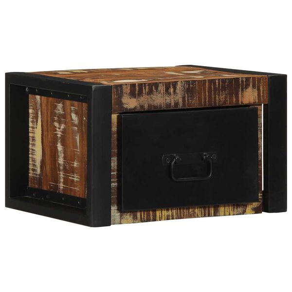 vidaXL Nattbord 2 stk flerfarget 40x35x25 cm gjenvunnet heltre