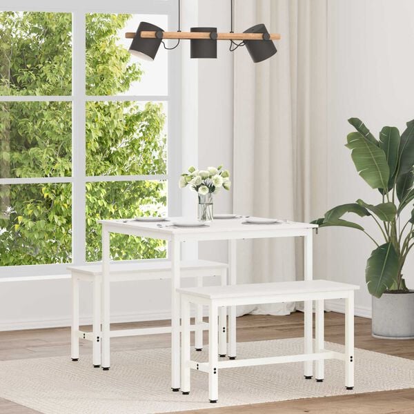 vidaXL Spisebord Hvit 80 x 80 x 75 cm Massiv furu