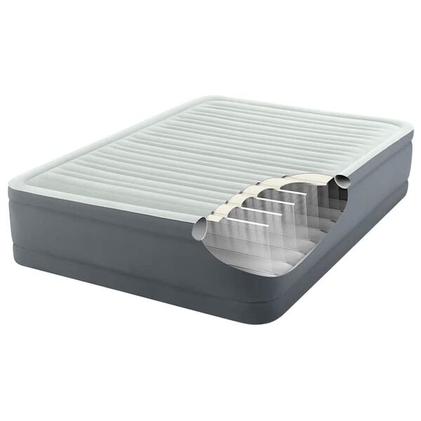 Intex Luftmadrass PremAire hvit og grå queen-size 152x203x46 cm