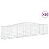 vidaXL Gabionkurver buede 10 stk 400x50x80/100 cm galvanisert jern