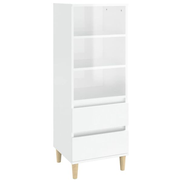 vidaXL Highboard høyglans hvit 40x36x110 cm konstruert tre