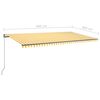 vidaXL Frittst&aring;ende automatisk markise 600x300 cm gul/hvit
