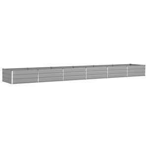 vidaXL Plantekassed Lysegr&aring; 580 x 100 x 45 cm Galvanisert St&aring;l