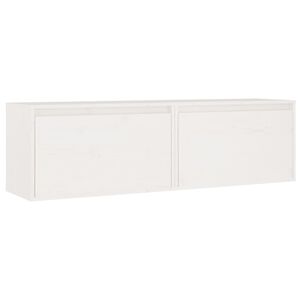 vidaXL Veggskap 2 stk hvit 60x30x35 cm heltre furu