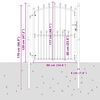 vidaXL Gjerdeport med spisser Grå 150 x 100 cm Pulverlakkert stål