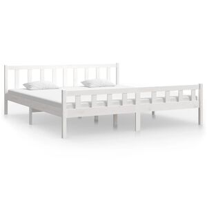 vidaXL Sengeramme hvit heltre 160x200 cm