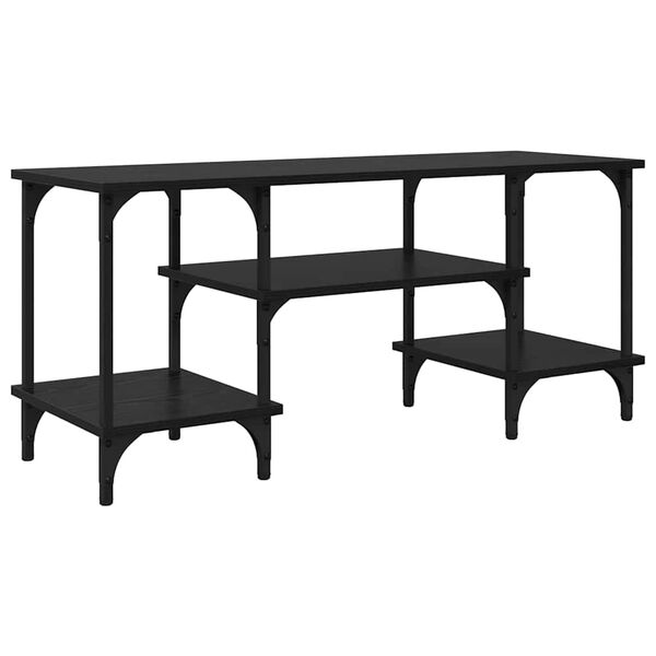 vidaXL TV-skap Svart Eik 102 x 35 x 45,5 cm Ingeni&oslash;rtre og jern