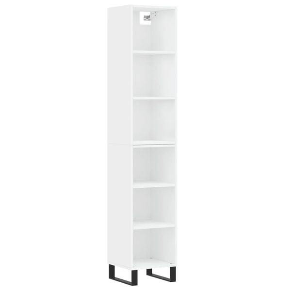 vidaXL Highboard hvit 34,5x32,5x180 cm konstruert tre