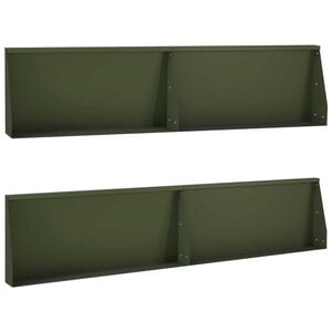 vidaXL St&oslash;ttemur 4 stk. 100 x 12 x 30 cm St&aring;l Olivengr&oslash;nn