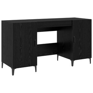 vidaXL Skrivebord Svart Eik Konstruert tre 140 x 50 x 75 cm