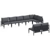 vidaXL Hagesofa Set 8 stk. Svart St&aring;l