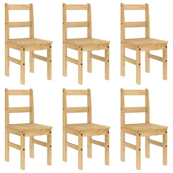 vidaXL Spisestue 7 deler Panama heltre furu