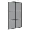 vidaXL Walk-in Dusjvegg Svart 115 x 195 cm herdet glass