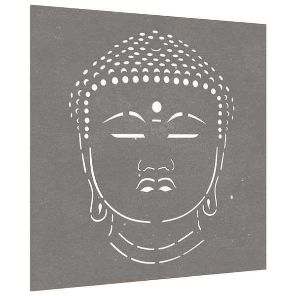 vidaXL Veggdekorasjon til hage 55x55 cm cortenst&aring;l Buddha-design