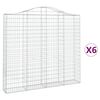 vidaXL Gabionkurver buede 6 stk 200x30x180/200 cm galvanisert jern