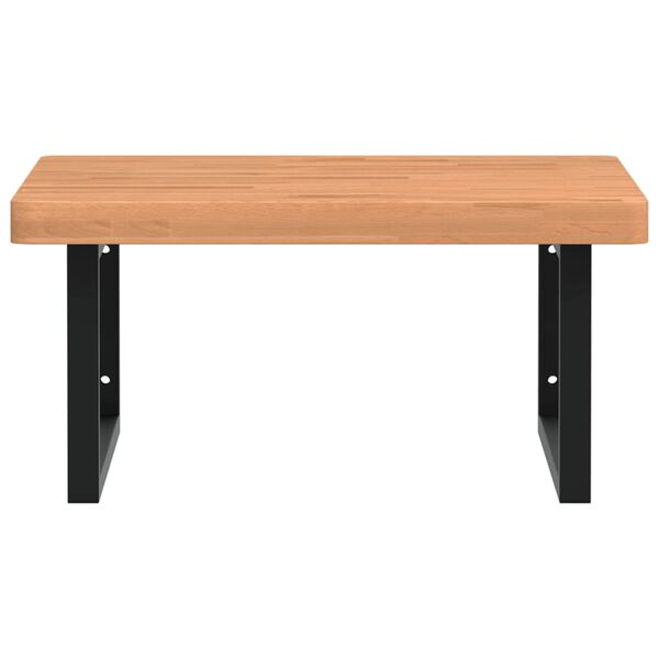 vidaXL Servanthylle veggmontert stål og heltre bøketre