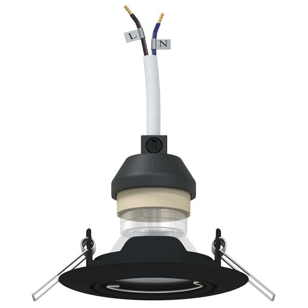 vidaXL Spotlights med søkelys 6 pcs Svart 9 x 9 cm Metall