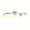 vidaXL Taklampe keramikkskjermer for 5 E14 lysp&aelig;rer hvit kule