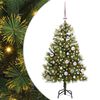 vidaXL Kunstig hengslet juletre med kjegler gr&oslash;nn 150 cm