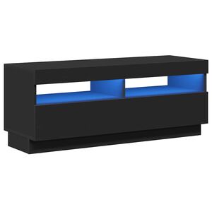 vidaXL TV-benk med LED-lys svart 100x35x40 cm