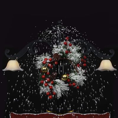 vidaXL Kunstig juletre med snø og paraplyfot blå 170 cm PVC