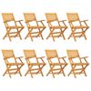 vidaXL Klappstoler 8 stk. 55x62x90 cm heltre teak