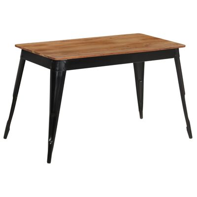 vidaXL Spisebord heltre akasie og stål 120x60x76 cm