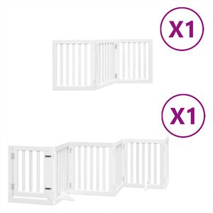vidaXL Hundeport sammenleggbar 9 paneler hvit 450 cm poppeltre
