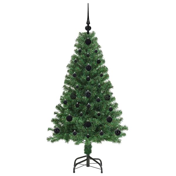 vidaXL Kunstig juletre med 150 LED gr&oslash;nn 120 cm PVC og St&aring;l og Plast