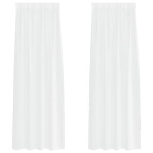 vidaXL Voile Gardin 2 stk. Hvit 225 x 140 cm Polyester