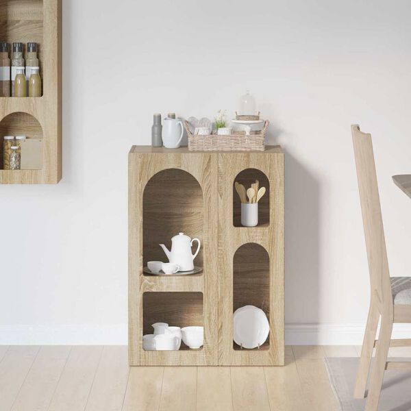 vidaXL Serviesskap Sonoma eik 59 x 35 x 80.5 cm Konstruert tre