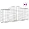 vidaXL Gabionkurver buede 4 stk 200x30x80/100 cm galvanisert jern