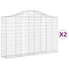 vidaXL Gabionkurver buede 2 stk 200x30x120/140 cm galvanisert jern