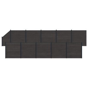 vidaXL Gjerdeplate 11 pcs WPC og Aluminium Svart