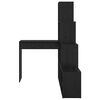 vidaXL Hj&oslash;rneskrivebord med hylle Svart Eik 101,5 x 149,5 x 149,5 cm