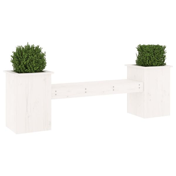 vidaXL Plantebenk hvit 184,5x39,5x56,5 cm heltre furu