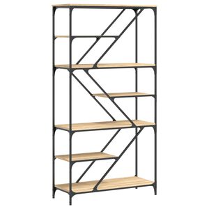vidaXL Bokhylle sonoma eik 91x36x176 cm konstruert tre og jern