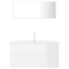 vidaXL Baderomsmøbelsett høyglanset hvit sponplate