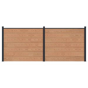 vidaXL Gjerdeplate 2 pcs WPC og Aluminium Brun