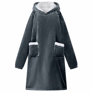 vidaXL Teppe-hettegenser Marinebl&aring; M Fleece og Flanell