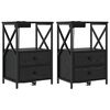 vidaXL Nattbordskap 2 pcs Svart Eik 40 x 31 x 60 cm Konstruert tre