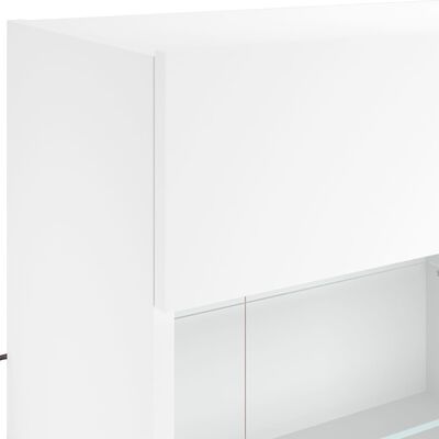 vidaXL Vegghengt TV-benk med LED hvit 98,5x30x60,5 cm