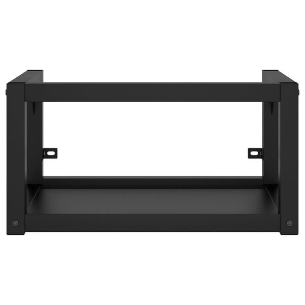 vidaXL Vegghengt servantramme for bad svart 59x38x31 cm jern