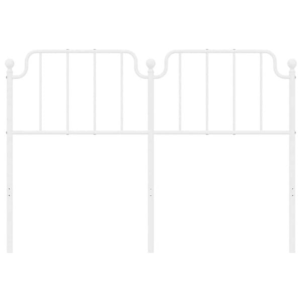 vidaXL Utskiftbar sengegavl i metall hvit 150 cm