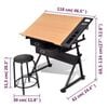 vidaXL Justerbart tegnebord med 2 skuffer og stol